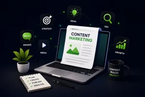 What Is Content Marketing and its type written on the image